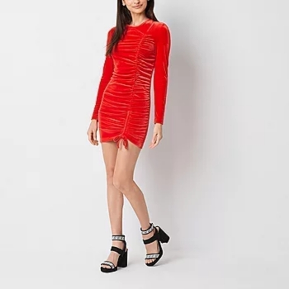 Juicy By Juicy Couture Red Velour Bodycon Mini Dress Small New With Tags - Picture 1 of 12